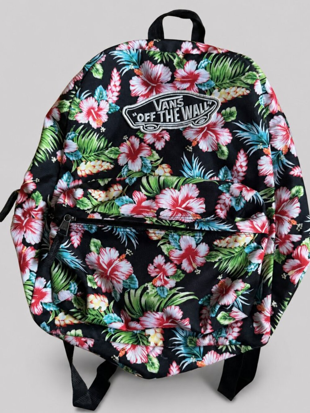 Vans Realm Backpack Hawaiian Black Tropical Floral Laptop School Bookbag 22L